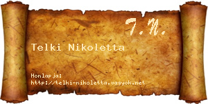 Telki Nikoletta névjegykártya
